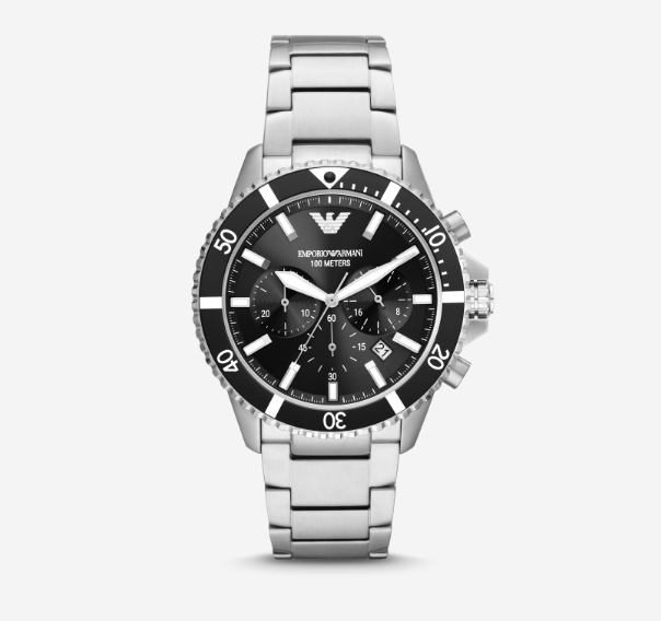 Deux montres Emporio Armani en acier inoxydable